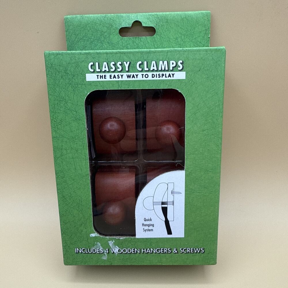 Classy Clamps Wooden Quilt Hangers 4 Large Black Clamps Screws Included